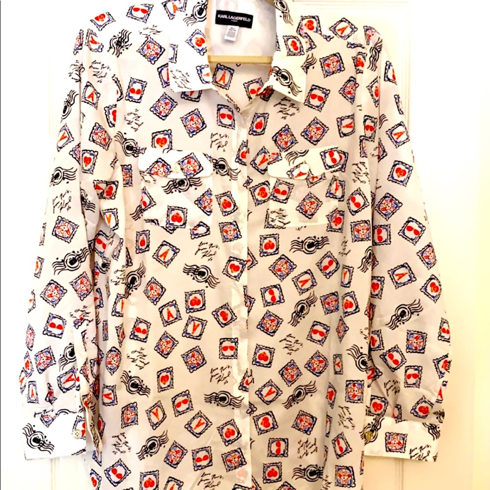 Karl Lagerfeld - Paris Eiffel Tower Shirt - Size XL